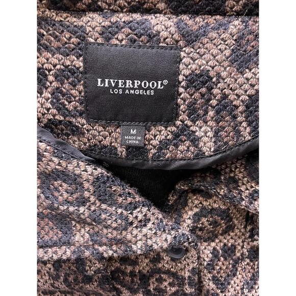 Liverpool Los Angeles Knit Shacket Blazer Jacket Brown Leopard Print Womens M - Picture 7 of 9